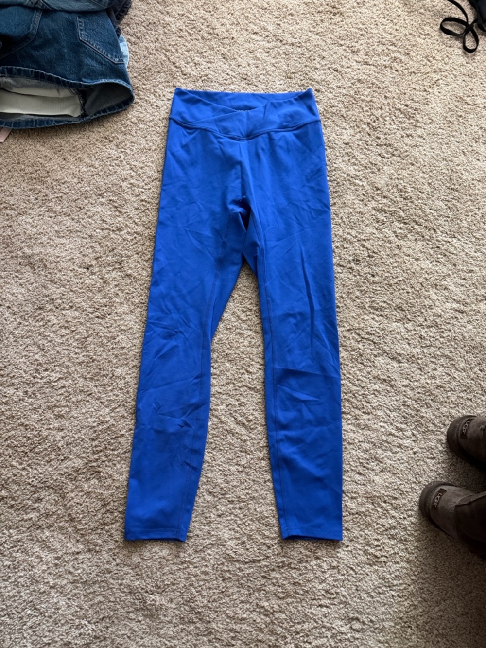 437 Blue leggings with cross waist band